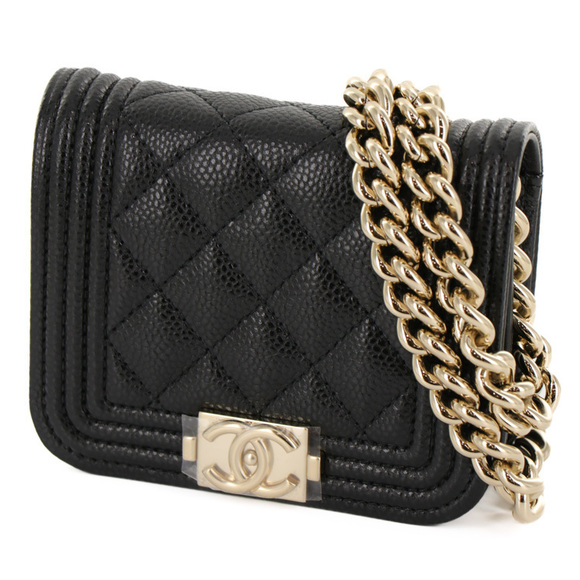 Chanel Bag Shoulder Mini Pouch Black Chain Boy - Picture 2 of 12
